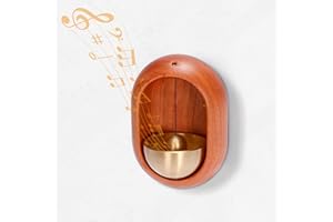 YMYP Shopkeepers Bell - Magnetic Attached Doorbell for Door Opening - Unique Office Ornament and Hanging Decoration for Business Entrance, Fridge Sticker and Barn Door (Cherrywood Oval)