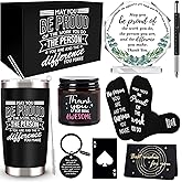 SIXVALA Employee Appreciation Gifts Set, Best Coworker Gifts for Men, 20 Oz Tumbler Thank You Gifts Basket with Scented Candle Socks Keychain Inspirational Acrylic Sign for Employee Teacher Professor