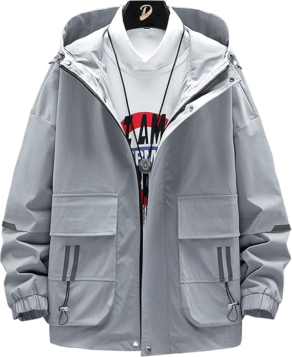 Amazon Perkisboby ジャケット メンズ アウター ブルゾン 秋冬 ウインドブレーカー カジュアル フード付 防風 防寒 おしゃれ 無地 おおきいサイズ スポーツ アウトドア コート ジャケット 通販