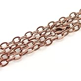 CleverDelights 5x7mm Cable Chain Necklaces - Antique Copper Color - 10 Pack - 24 Inch Length