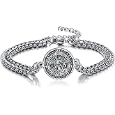 YFN Patron Saint Bracelet Sterling Silver Religious Bracelet Jewelry Gift for Women Men