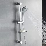 Ibergrif M20903 Shower Riser Kit with Head, 170cm Hose, Soap Dish, Silver view 3