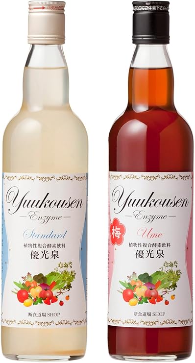 Amazon Co Jp 優光泉 ゆうこうせん 酵素ドリンク ファスティング スタンダード味 梅味 ハーフ ボトル550ml 2 国内産 無添加 置き換えダイエット 食品 飲料 お酒