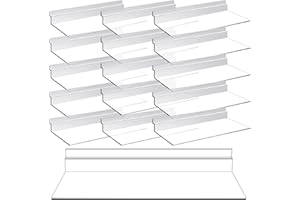 Kathfly 16 Pack 4 x 10 Inch Slatwall Shelves Hanging Accessories Clear Slatwall Shelf Plastic Shelves for Wall, Home Shoe Stores Boutiques Supplies (Clear)