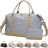 ELONGRIVER Travel Duffle Bag for Women, Weekender Bags,Hospital Bag for Labor Delivery,Lightweight Tote Duffel Overnight Bag with Luggage Sleeve,Airplane Travel Bags with Toiletry Bag,Large,Light Blue