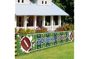 BCHOCKS Large Football Themed Birthday Party Banner, Sunday Game Day Sports Fan Supplies, Football Photo Backdrop Hanging Decorations （9.8 x 1.5 ft)