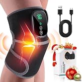 HOMRELEXA Cordless Heated Knee Massager, 3-in-1 Knee Heating Pad, Black 1PC | 3 Vibration Mode and 3 Heating Levels, Auto-Off Timer, Electric Knee Brace for Knee Shoulder Elbow, Ideal Gifts for Men Women