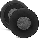 Velour Ear Pads 100 mm Universal Replacement Ear Pads Cushions Suitable Many Large Headphones Round Memory Foam Earpads Compatible with Beyerdynamic, Sennheiser, AKG, ATH, Sony & More - Black, 100mm