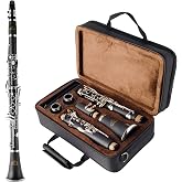 EASTROCK Bb Clarinet 17 Keys ABS Material Wide Range of Tones Particularly Beginner &amp; Students-friendly with Using Tools and 2 Replaceable Barrels