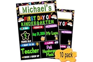 VOYESVO First & Last Day of School Board - 10pack Back to School Sign - Double Sided 1st Day of Kindergarten Preschool Chalkboard Photo Prop, Back to School Gifts for Kids Girls Boys - 8 X 11"