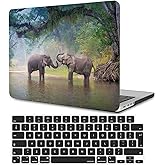 Hard Cover Compatible with MacBook Pro 13 Inch Case 2012 2013 2014 2015 Release Model A1425 A1502, Plastic Laptop Cover & Keyboard Skin for MacBook 13.3" with Retina Display, Joyful Elephant