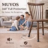 MUYOS 32 Pcs Small Chair Leg Floor Protectors Silicone with Felt Pads Black view 5