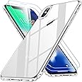 SPIDERCASE iPhone X/XS Case, Crystal Clear, Military Grade Drop Protection, 2 Pcs Tempered Glass Screen Protector, Slim