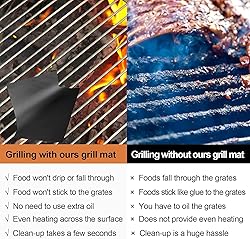 UBeesize 7 Pack Black Grill Mats for Outdoor