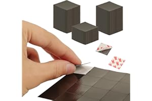 CHUNNIAO Thin Magnetic Tape Strip,Pre Cut Magnet Squares with Self Adhesive(288 PCS 3/4" x 3/4"),Sticky Magnets for Photos,Peel and Stick ONLY for Cards/Picture/Paper (16 mil Magnet)