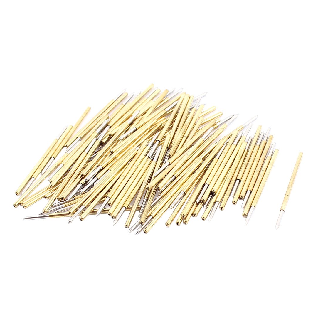 Sourcingmap P100-B Spear Tip Metal Spring Test Probe Pin 1.36mm Dia 100pcs