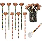 Ulema 48 Pcs Football Pencils and Erasers for Football Theme Birthday Gifts Assortment Stationery Pencils for Students Office School Classroom Supplies.