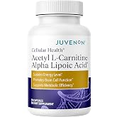Juvenon Cellular Health Acetyl L-Carnitine + Alpha Lipoic Acid | 90 Capsules, Made in USA, Energy &amp; Focus Support, NAD+ Support, Heart Brain &amp; Metabolism Health