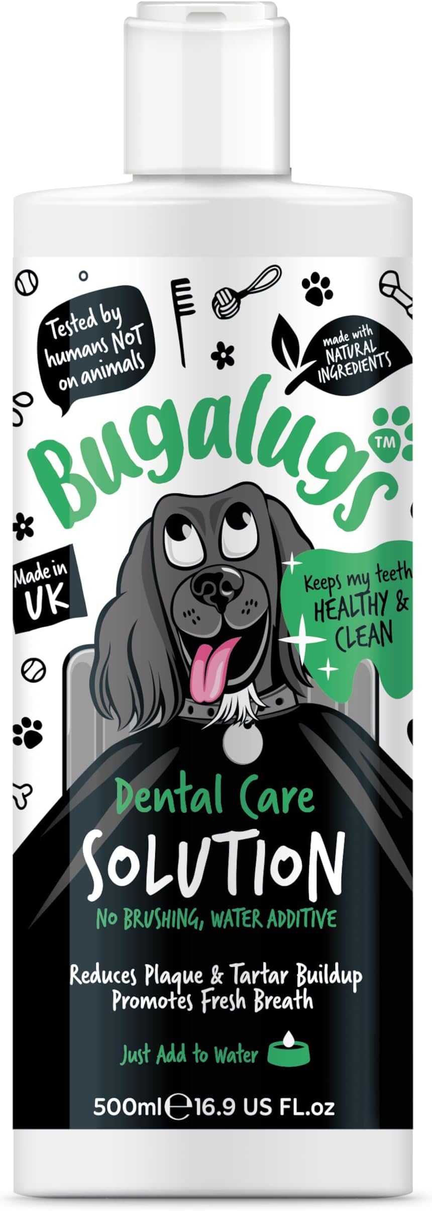 BUGALUGS Dog Dental Water Additive 500ml Fresh Breath Teeth Care
