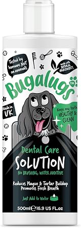 BUGALUGS Dog Dental Water Additive 500ml Fresh Breath Teeth Care