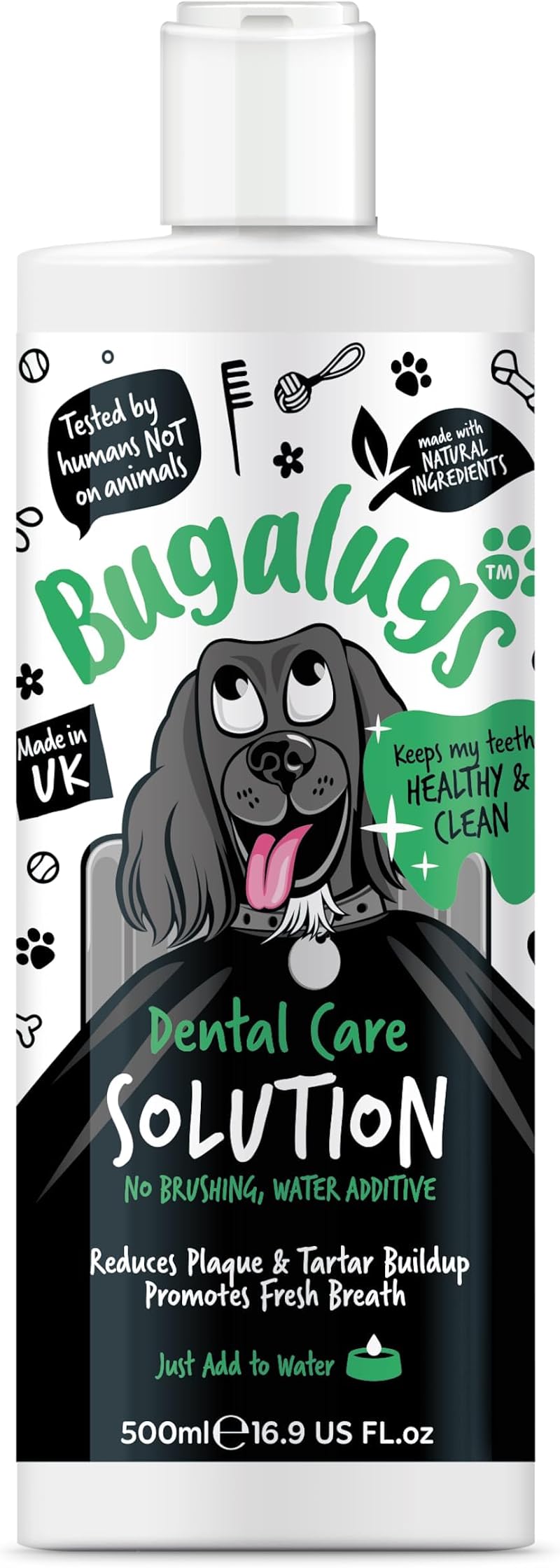 BUGALUGS Dog Dental Water Additive 500ml Fresh Breath Teeth Care