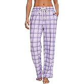 Kabento Womens Pajama Pants Plaid Sleep Lounge Pj Bottoms With Pockets