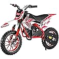 feneihe 50cc Dirt Bike,2-Stroke Kid Dirt Bike,Dirt Bikes for Kids 8-14,Off Road Gas Power Mini Pocket Motorcycle with Front Rear Disc Brakes,Mini Dirt Scooter Bike with Speeds up to 40 MPH Red