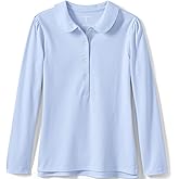 Lands' End Girls Long Sleeve Peter Pan Collar Polo Shirt