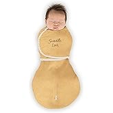 SwaddleDesigns 6-Way Omni Swaddle Sack, Arms Up Swaddle for Newborn, More Options to Calm Startle Reflex, Improves Sleep, Easy Transition Baby Sleep Sack, Small, 0-3 Mo, 6-14 lbs, Gold, Swaddle Love