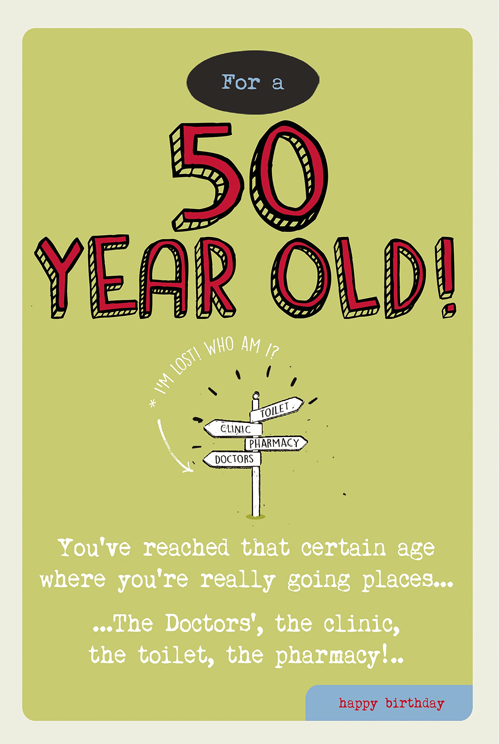 Off The Wagon Funny 50th Birthday Card for Him, Humorous Age 50 Birthday Card Man, "You've Reached That Certain Age!"…, Multi-Coloured