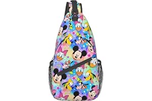 LRREU Cute Sling Bag for Women Men Cartoon Shoulder Bag Crossbody Bags Mini Purse Backpack Chest Bags for Travel Hiking