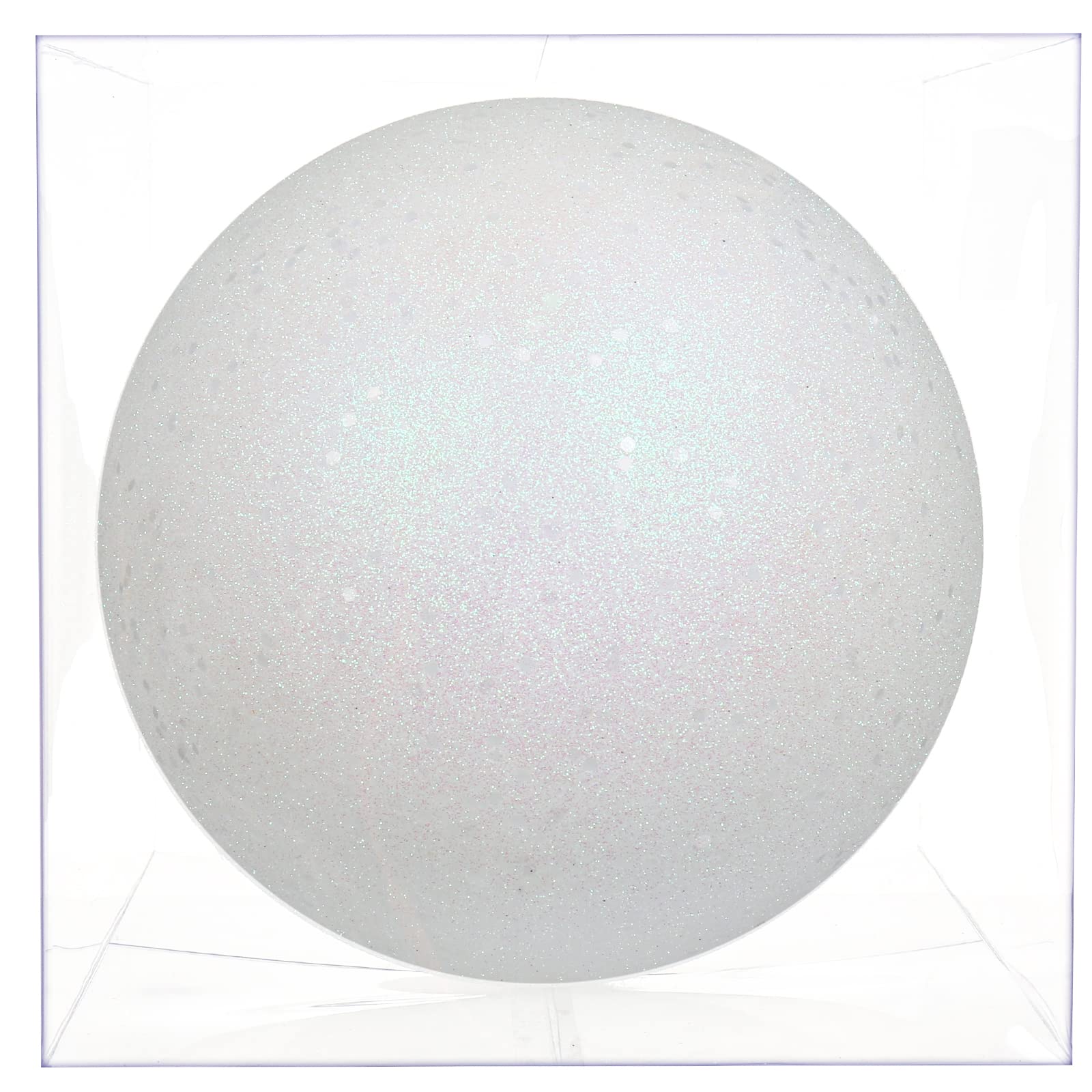 Briful 18CM Large Christmas Baubles, 7.1" Xmas Tree Decorations White Christmas Bauble Decorations Glitter Hanging Ornaments for Home Festival Decor Xmas Gifts