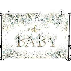 Mocsicka Greenery Baby Shower Backdrop Oh Baby