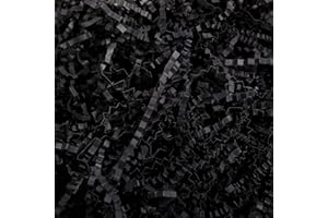 HAPPY POTATO 1 LB Black Shredded Paper for Gift Baskets, Crinkle Cut Paper Shred Filler, Crinkle Paper for Gift Wrapping