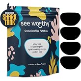 Eye Patches for Kids - 48 Adhesive Breathable Patches for Adults - Black | See Worthy Self Adhesive Eyepatch for Lazy Eye &amp; Sensitive Skin - As Seen on Shark Tank - Medical Eyepatch for Amblyopia