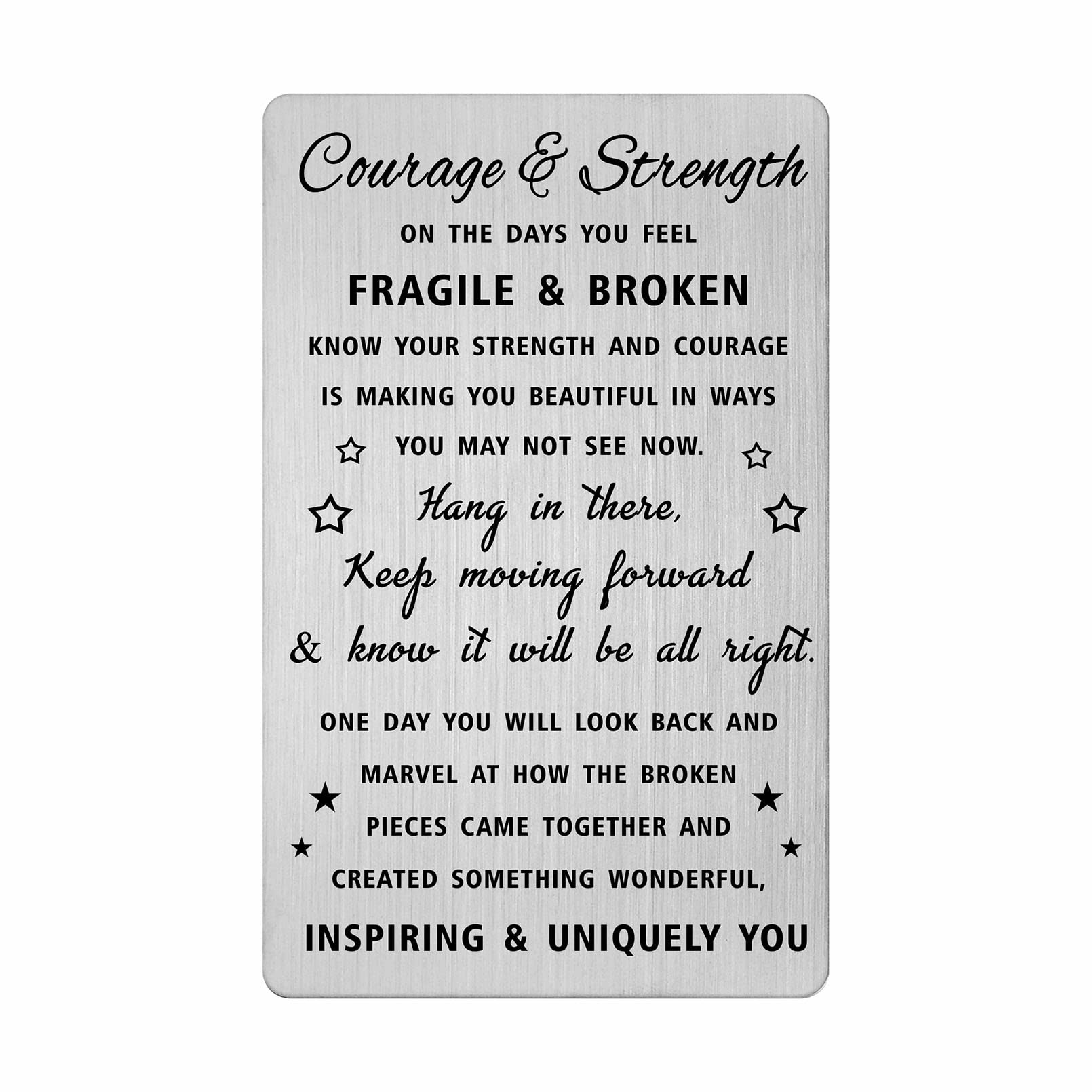 Inspirational Gifts for Women Men - Encouragement Cards for Student - Courage And Strength Wallet Card - Mental Health, Depression Presents