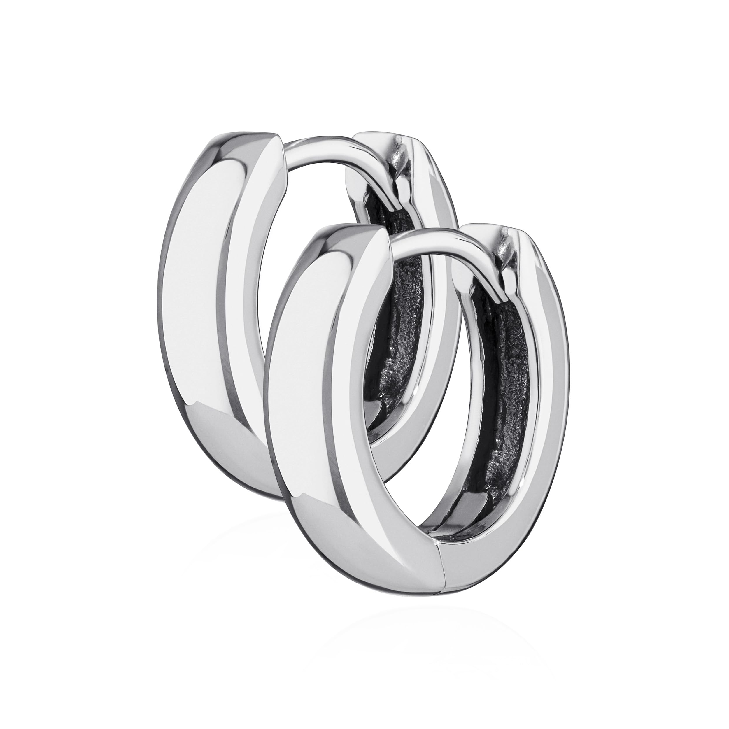 NKlaus silver pair 925 sterling silver hinged earrings matt shiny 12,3mm tarnish proof 4806