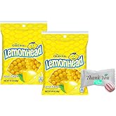 Original Lemon head Candy, 4.5 Ounce Bag (Pack 2) | Soko Smiles Thank You Mint Included.