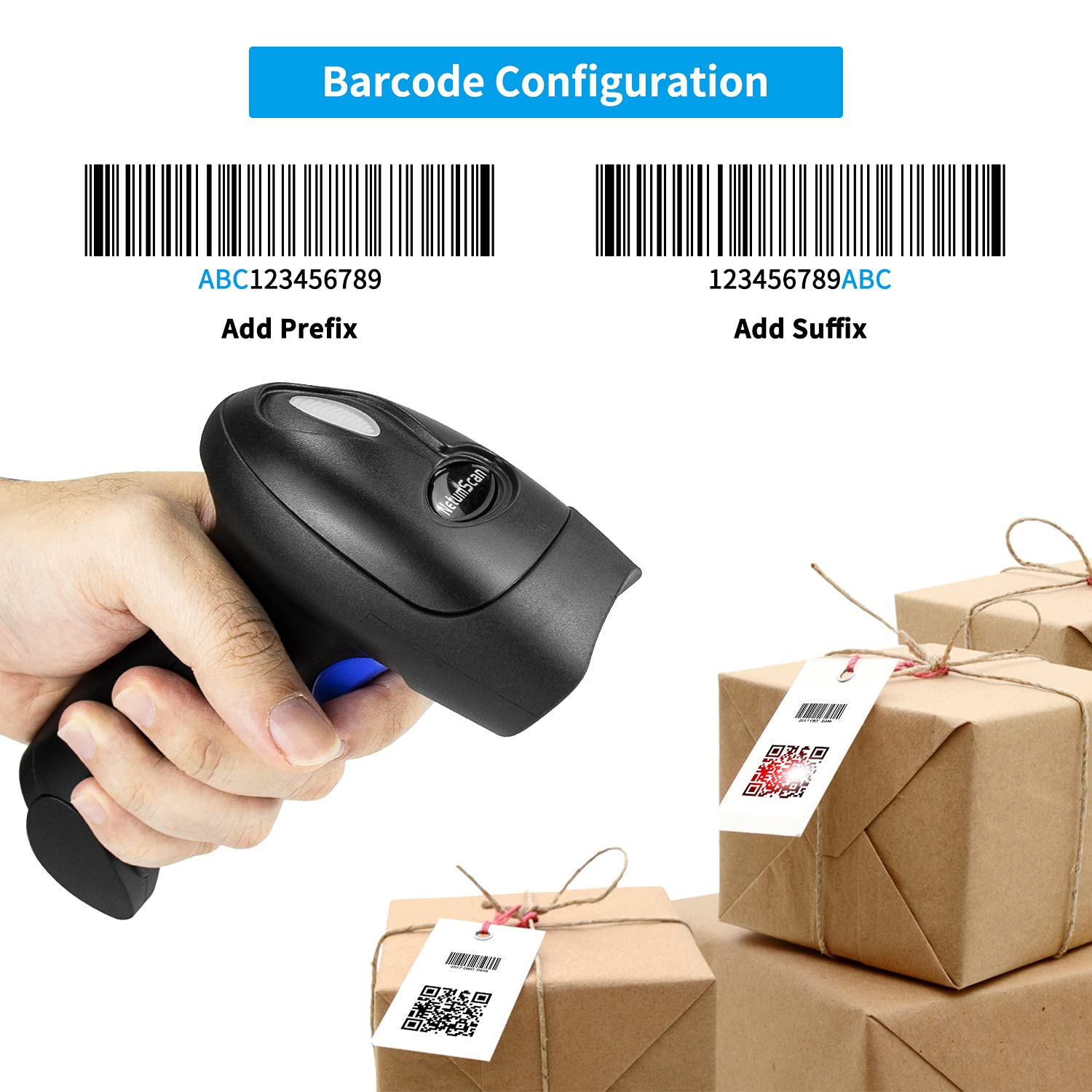 NetumScan Bluetooth QR Barcode Scanner with Stand, 3 in 1 Wireless 1D 2D Bar Code Scanner USB Image Bar Code Reader for Computer, Tablet, iPhone, iPad, Android