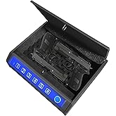 ZCF Mate Gun Safe for Handgun – Upgraded 0.1 Seconds Quick Access Pistol Safe with Fingerprint, Keypad & Backup Key, Silent Mode, Portable Firearm Lock Box for Bedside, Nightstand, Car, Home