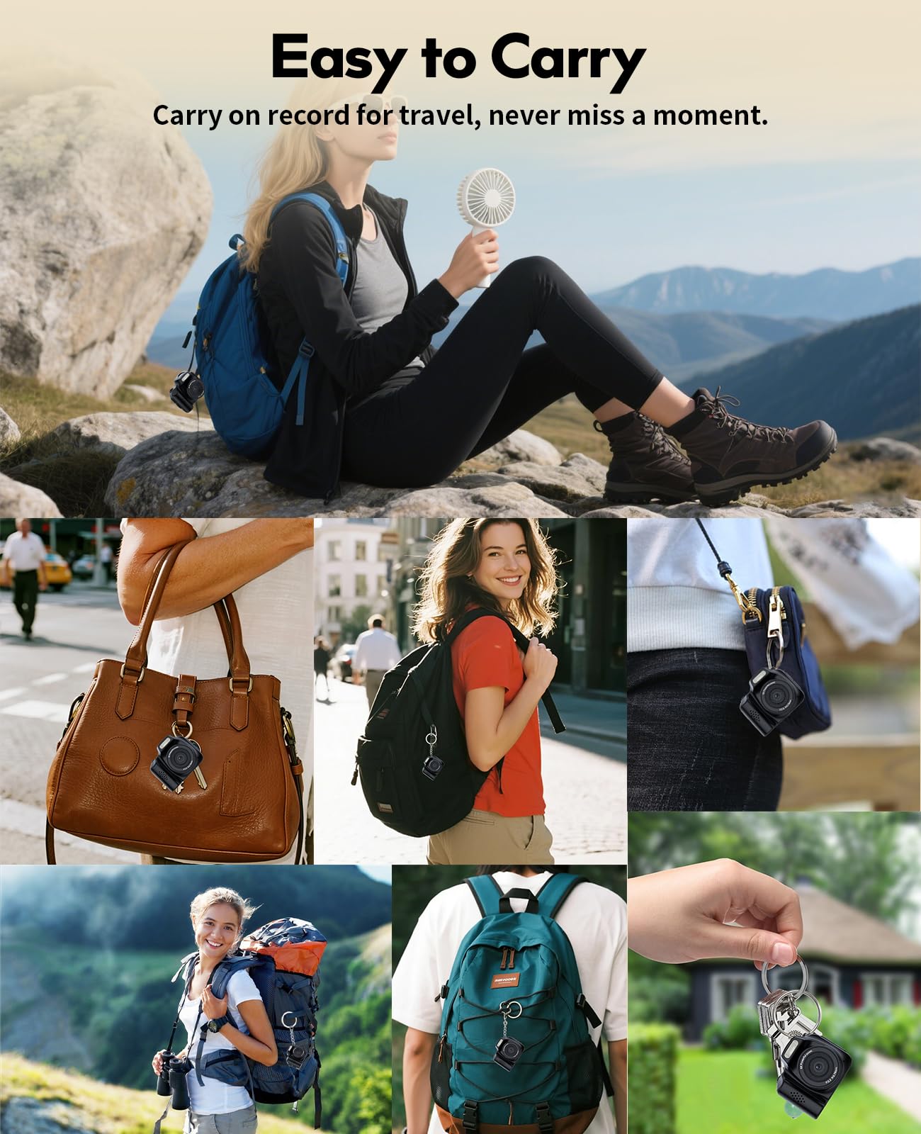 FLATIC Mini Keychain Camera –4K Digital Tiny Camera with 32GB Card & Elegant Gift Box, Fun Pocket-Sized Gadget for Kids & Adults, Collectible Gift for Travel, Birthdays & Stocking Stuffers, Black