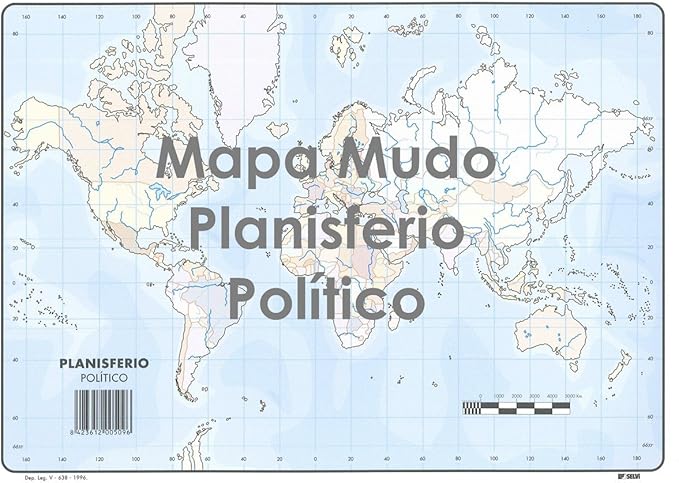 Mapa Mudo SELVI Color Din-A4 Planisferio Político, Caja x50: Amazon.es: Oficina y papelería