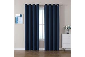 CUCRAF Blackout Room Darkening Grommet Window Curtains for Bedroom,Light Blocking Drapes for Living Room 84 inch Length,Set of 2 Panels (52 x 84 Inch, Navy Blue)