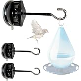 3 Pcs Window Bird Feeder Hanger Hook - Window Suction Cup with Hanger, Strong Suction Window-Mounted Hummingbird Feeder Bracket for Bird Feeders, Wind Chimes &amp; Plants (Bird Feeder Not Included)