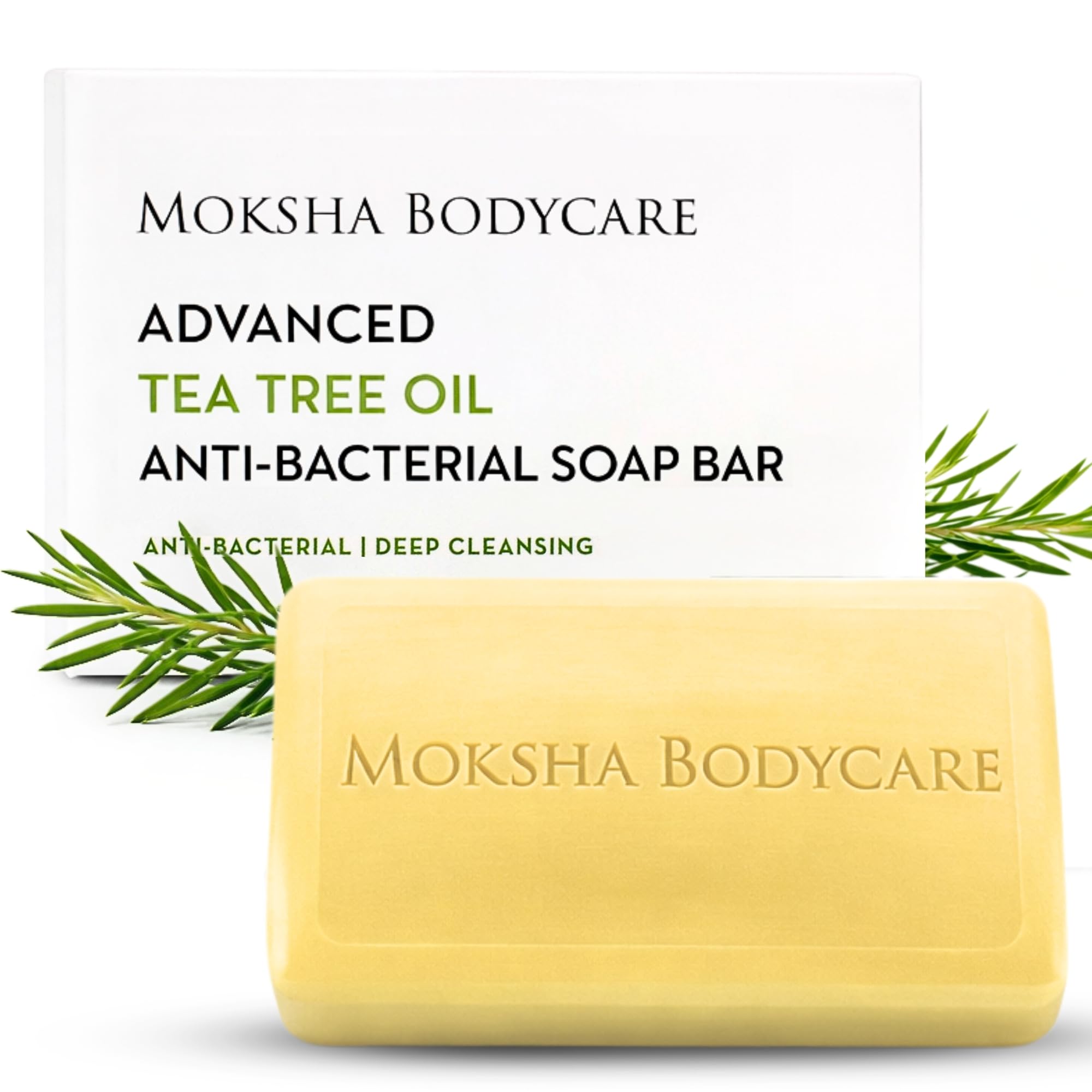 Tea Tree Acne Soap Bar for Face - [Made In U.K] Mens Antibacterial Soap Bar Acne Treatment for Women Teens Sensitive Skin Blemishes Control Cleanser Spots Blackheads, Paraben and Cruelty FREE - 100g