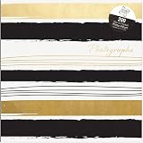 Tallon Black & Gold Stripes Photo Album 6x4 Holds 200 Photos Memo Slip