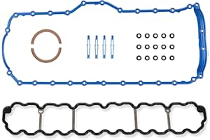 Wollvon Oil Pan Gasket Set OS34308R AOP271 VS50458R BS40183 5174 Compatible with Jeep Cherokee 4.0L 2000-2001, Jeep Wrangler 4.0L 2000-2006, Jeep TJ 4.0L 2000-2006, Jeep Grand Cherokee 4.0L 2000-2004