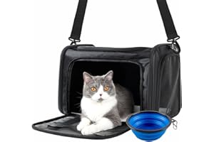 MIFAFA Pet Big Cat Rabbit Puppy Dog Body Large Medium Small Soft Car 18x11x11 Collapsible Travel Transport Cage Carrier Bag 0-15 15-20 lbs TSA Mr Peanuts Delta Southwest FAA Airline Approved(Large)