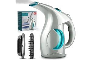 ELITAPRO Steamer for Clothes - Portable Garment Steamer - 1200W Travel Size Clothing Steamer - Quick Heating, Dry Steam - Handheld Clothes Steamer for Home, Office, & Travel - Fabric Brush Included