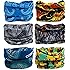 SmilerSmile 6pcs Assorted Seamless Outdoor Sport Bandanna Headwrap Scarf Wrap, 12 in 1 High Elastic Magic Headband & Collars Muffler Scarf Face Mask with UV Resistance